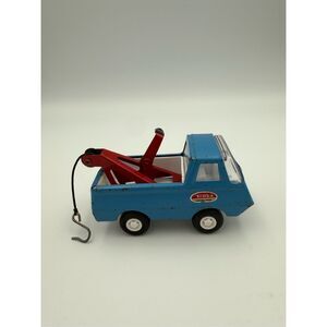 Vtg. 1968 Tonka Wrecker Service Tow Truck Pressed Blue Steel